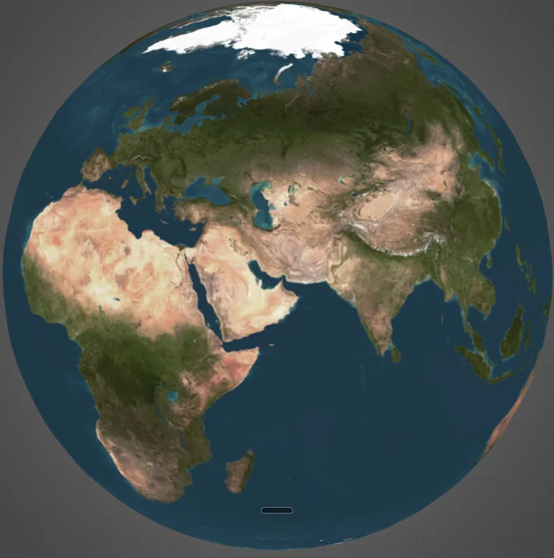 Globe showing Earth's continents